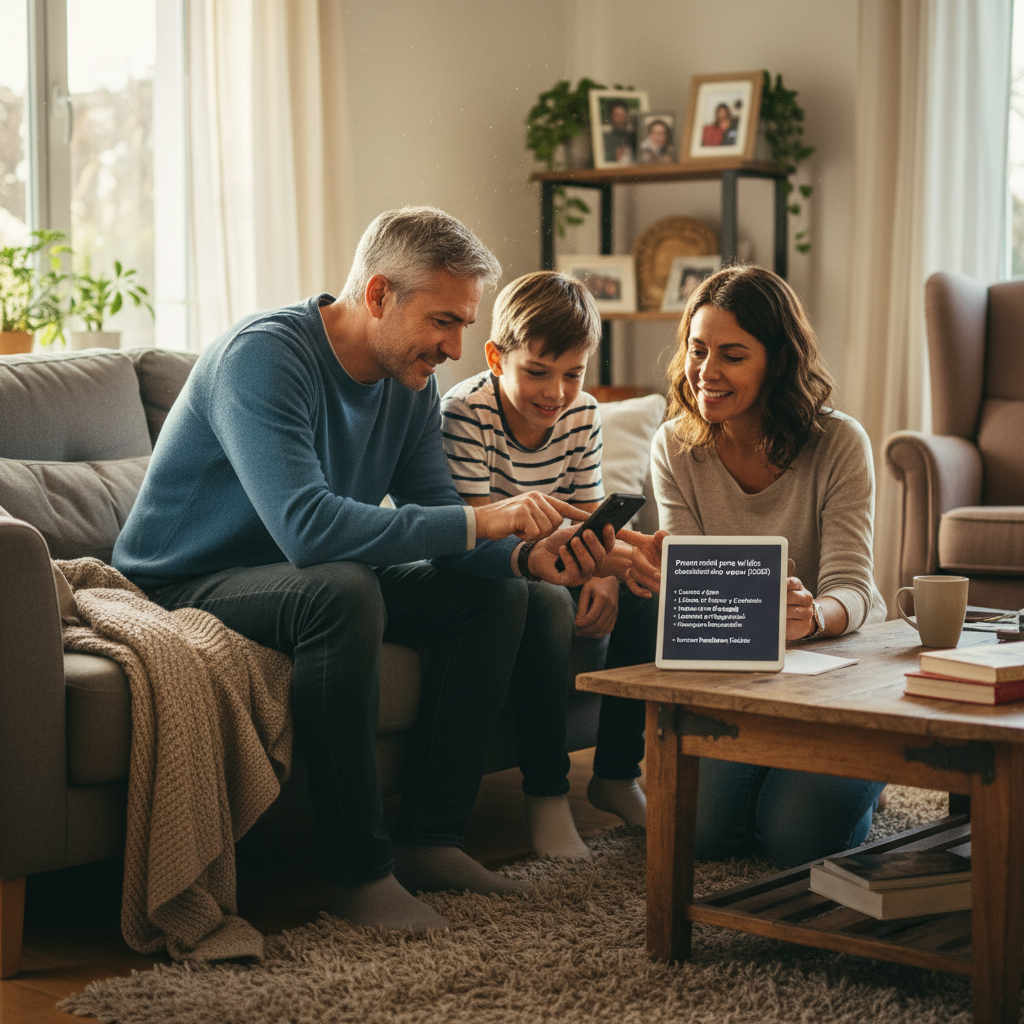 Primer móvil para tu hijo: checklist de configuración y reglas (2026)